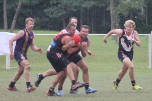 Swans Captain Billy Crang and VC Timmy Pickert setting the standard for Swans defensive pressure