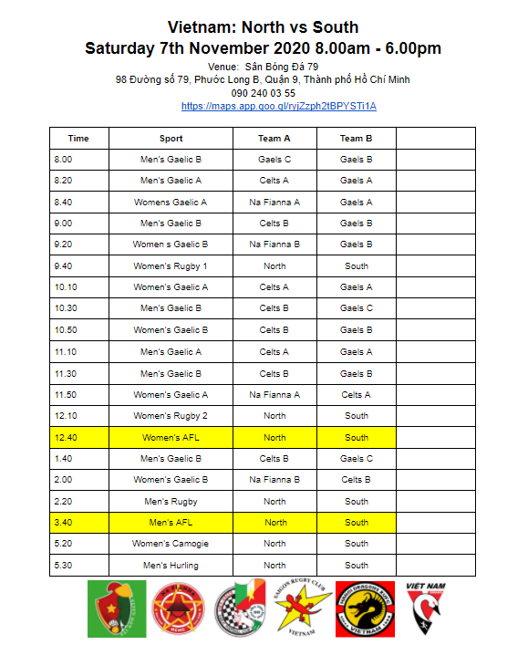 North South Schedule